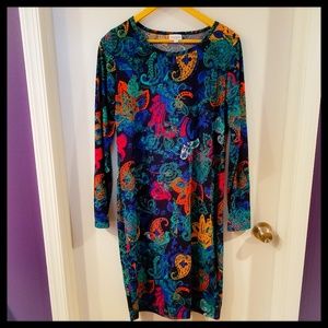 Navy Paisley Debbie Dress NWOT
